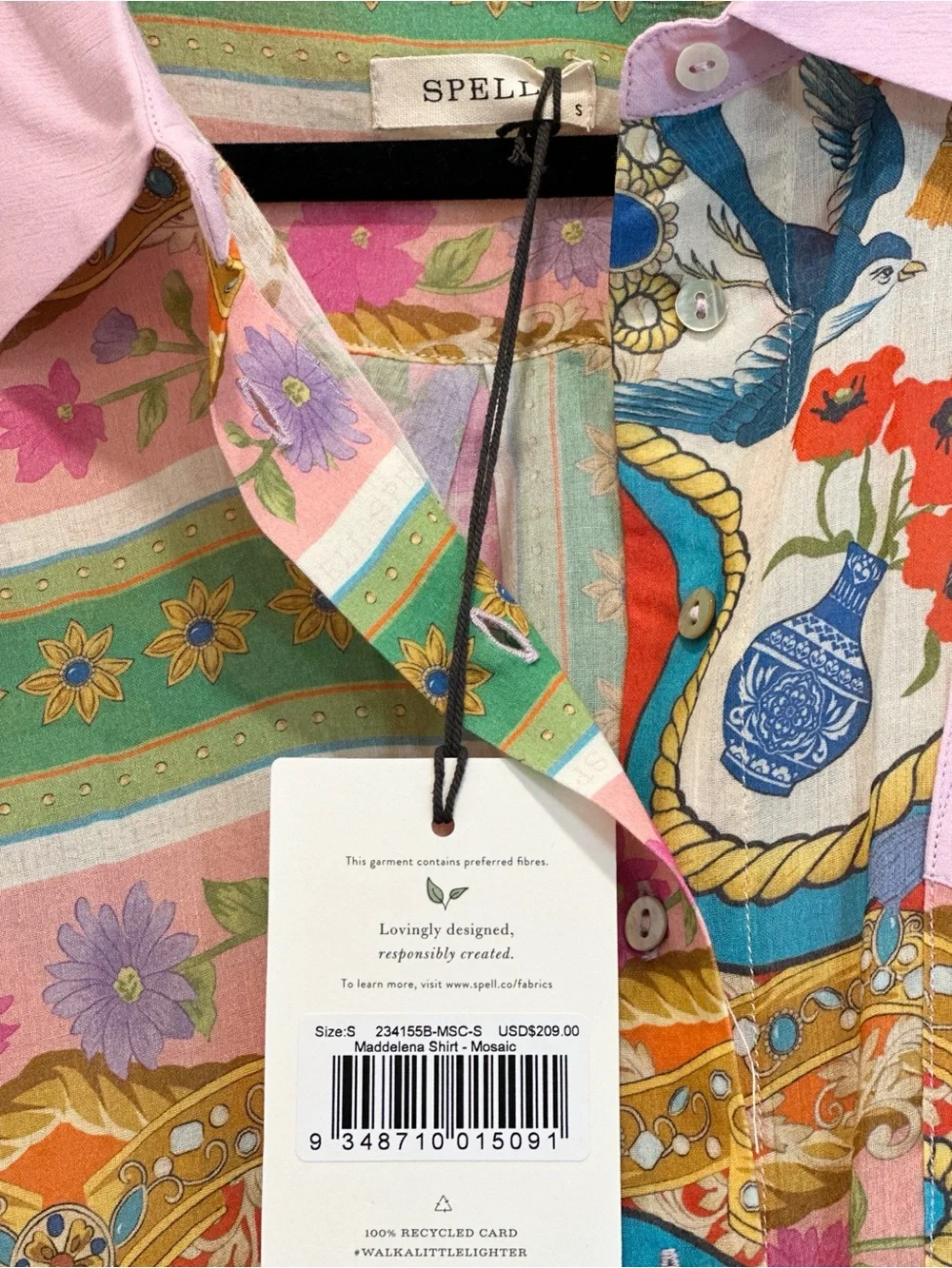 Spell Maddelena Shirt in Mosaic - Multicolor Paisley Button-Up Shirt - Picture 6 of 6